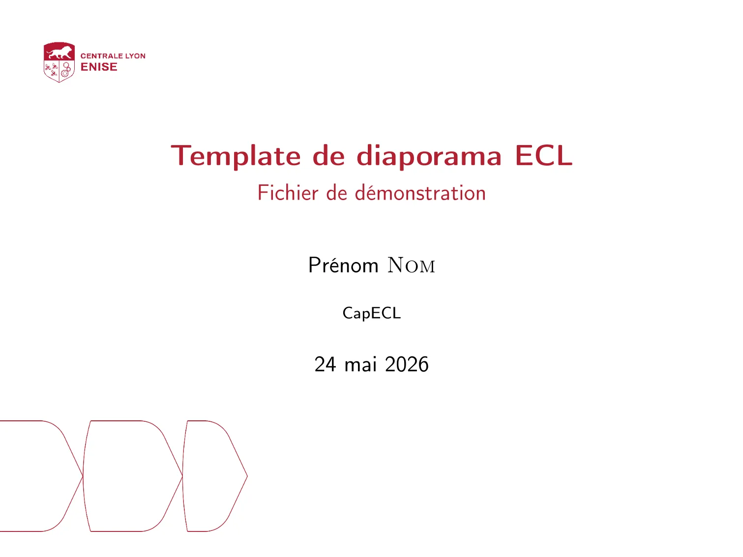 Première page du template ECL Diapos
