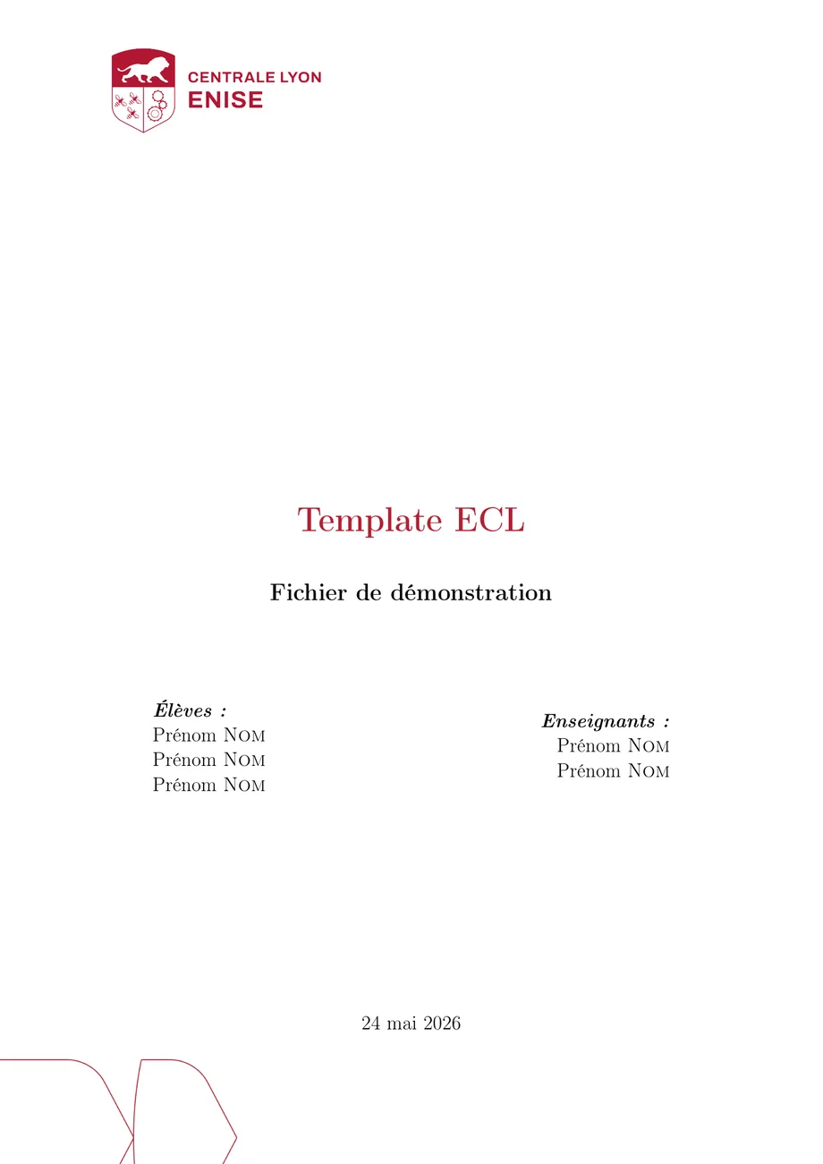 Première page du template ECL